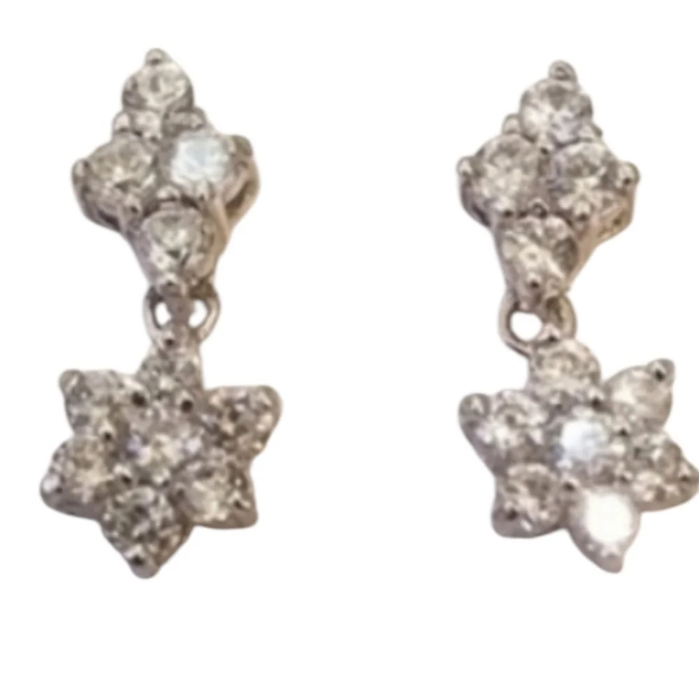 CZ Sterling Silver Drop Earrings